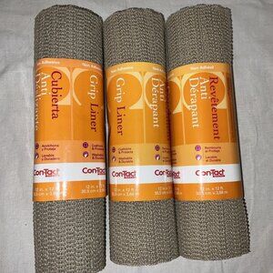 Con-tact Grip Premium Liner 12 Inch Wide x 12 Feet Long Taupe Tan LOT 3 Rolls